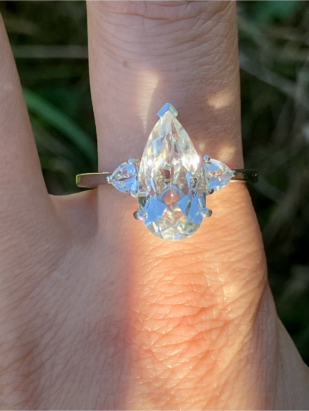 Natural White Topaz Sterling Silver Ring Size 11